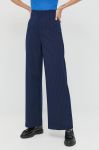 Штани Bardot жіночі колір синій широке висока посадка