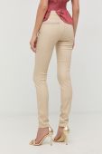 Штани Morgan жіночі колір бежевий облягаюче висока посадка (2601234)