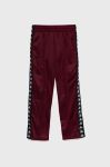 Дитячі спортивні штани Kappa колір бордовий однотонні