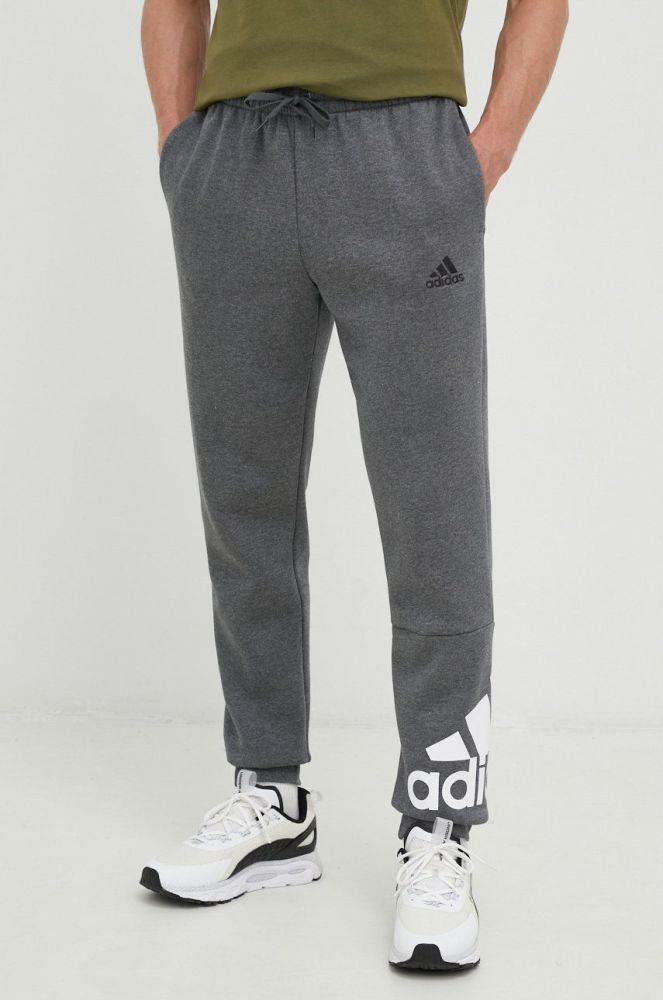 Спортивні штани adidas чоловічі колір сірий меланж (2523286)