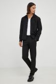Штани Bruuns Bazaar чоловічі колір чорний облягаюче