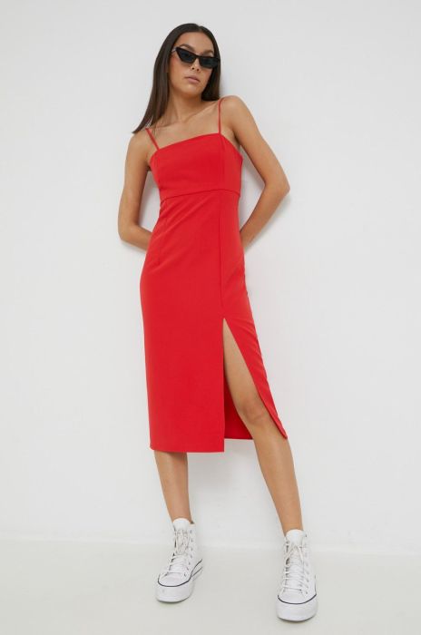 Сукня Only колір червоний midi пряма