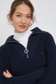 Бавовняна сукня Tommy Hilfiger колір синій midi oversize