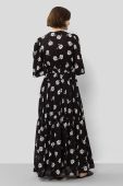 Бавовняна сукня колір чорний maxi розкльошена
