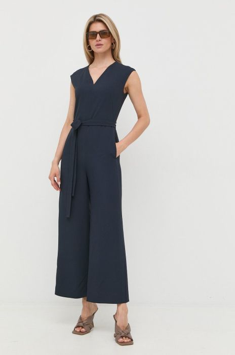 Комбінезон BOSS колір синій декольте трикутник (2523370)