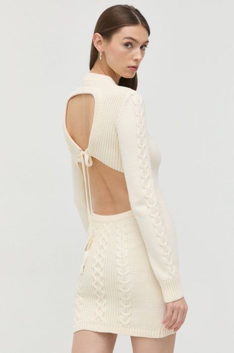 Сукня Patrizia Pepe колір бежевий mini облягаюча (2452785)