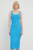 Сукня Samsoe Samsoe midi облягаюча колір блакитний (2478243)