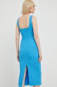 Сукня Samsoe Samsoe midi облягаюча колір блакитний (2478243)