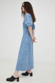Джинсова сукня Gestuz maxi розкльошена колір блакитний