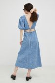 Джинсова сукня Gestuz maxi розкльошена колір блакитний