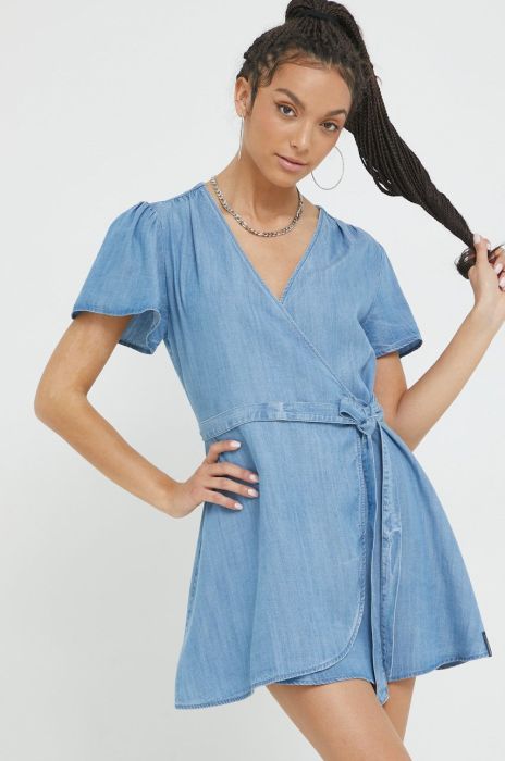 Сукня Superdry mini розкльошена колір блакитний (2478277)