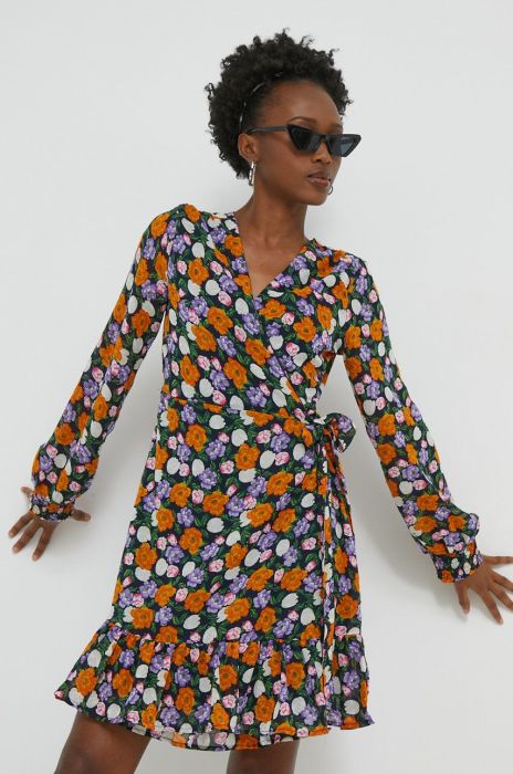 Сукня Only колір фіолетовий mini розкльошена (2729384)