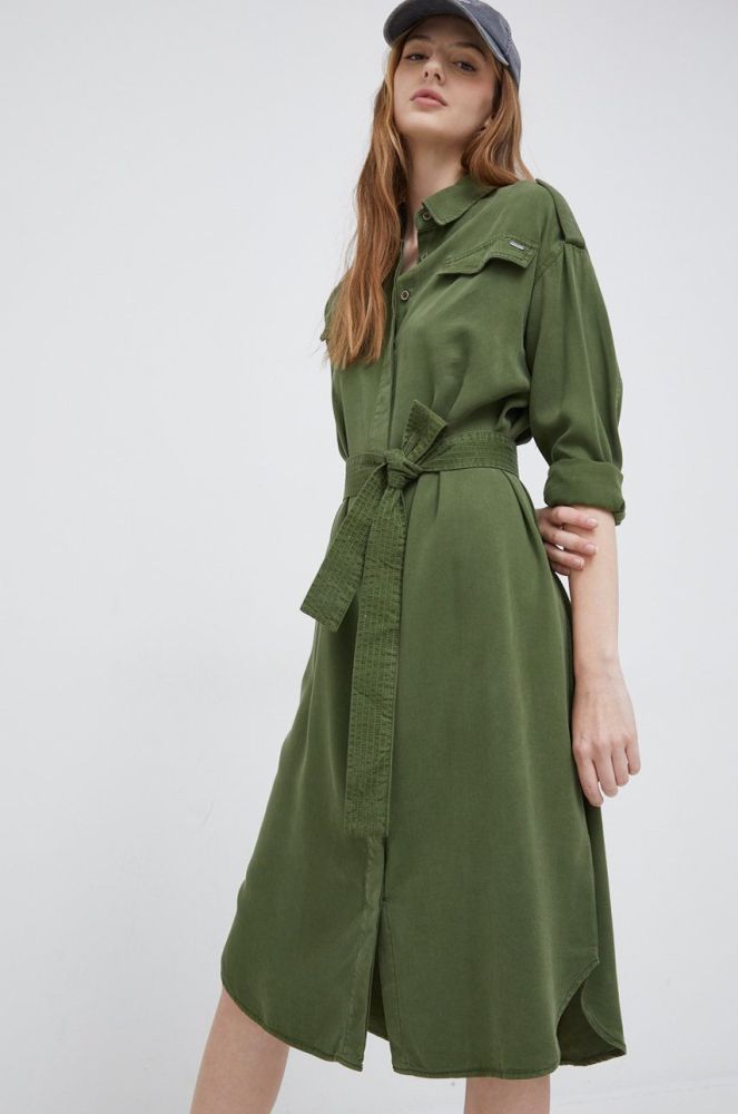 Сукня Pepe Jeans колір зелений mini oversize