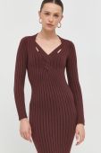 Сукня Guess колір коричневий maxi облягаюча (2579161)
