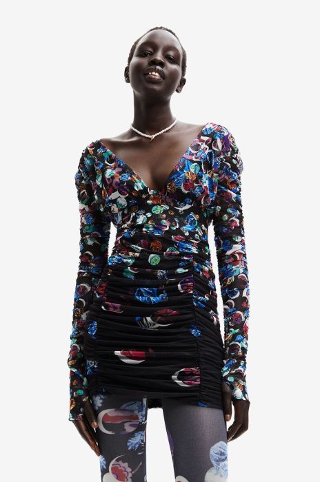 Сукня Desigual колір чорний mini облягаюча (2591802)