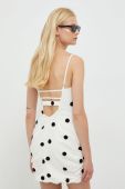 Льняна сукня For Love & Lemons колір білий mini облягаюча