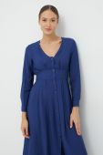 Сукня United Colors of Benetton колір синій midi розкльошена