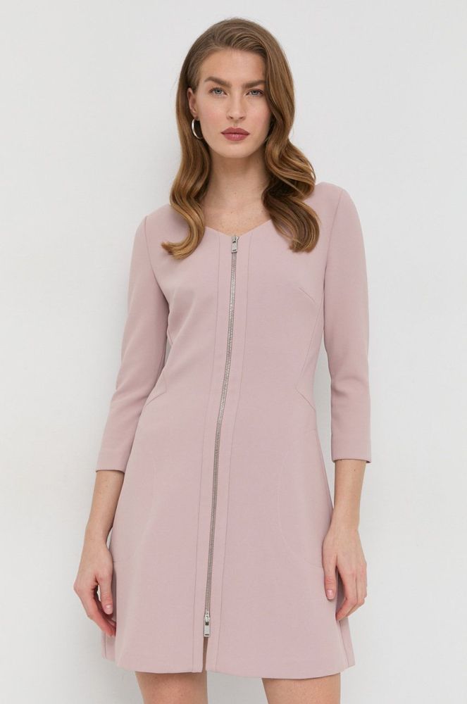 Сукня Trussardi колір рожевий mini розкльошена