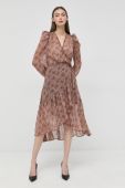 Сукня Morgan колір коричневий midi розкльошена