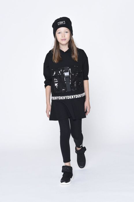 Дитяча сукня Dkny колір чорний mini розкльошена (2741115)
