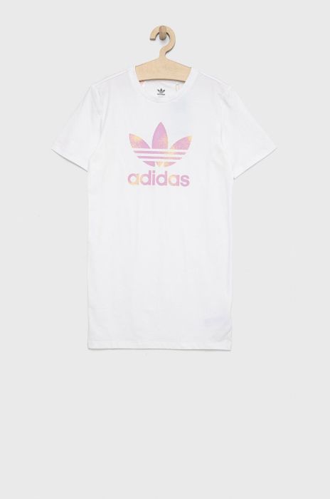 Дитяча сукня adidas Originals колір білий mini пряма