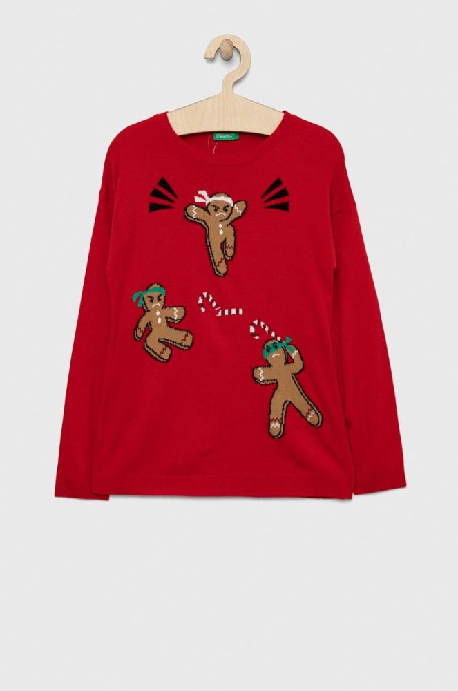 Дитячий светр United Colors of Benetton колір червоний легкий (2879229)