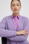 кардиган з домішкою вовни Vero Moda жіночий колір фіолетовий