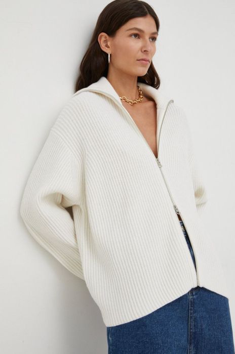 Вовняний кардиган Samsoe Samsoe жіночий колір бежевий