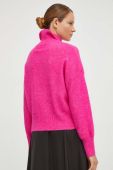 Вовняний светр Samsoe Samsoe жіночий колір рожевий легкий півгольф