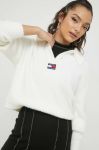 Светр з домішкою вовни Tommy Jeans жіночий колір білий