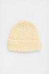 Вовняна шапка American Vintage колір жовтий з тонкого трикотажу вовна