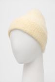 Вовняна шапка American Vintage колір жовтий з тонкого трикотажу вовна