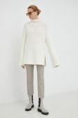 Вовняний светр By Malene Birger Amin жіночий колір бежевий теплий півгольф