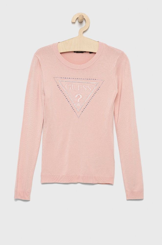 Дитячий светр Guess колір рожевий легкий (2425127)