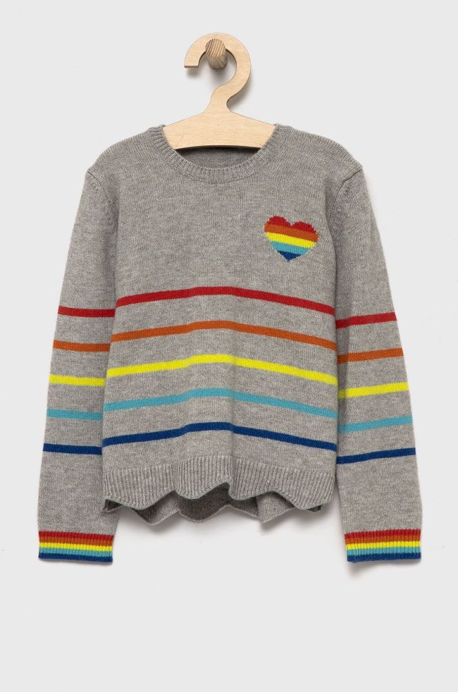 Дитячий светр United Colors of Benetton колір сірий легкий (2622594)