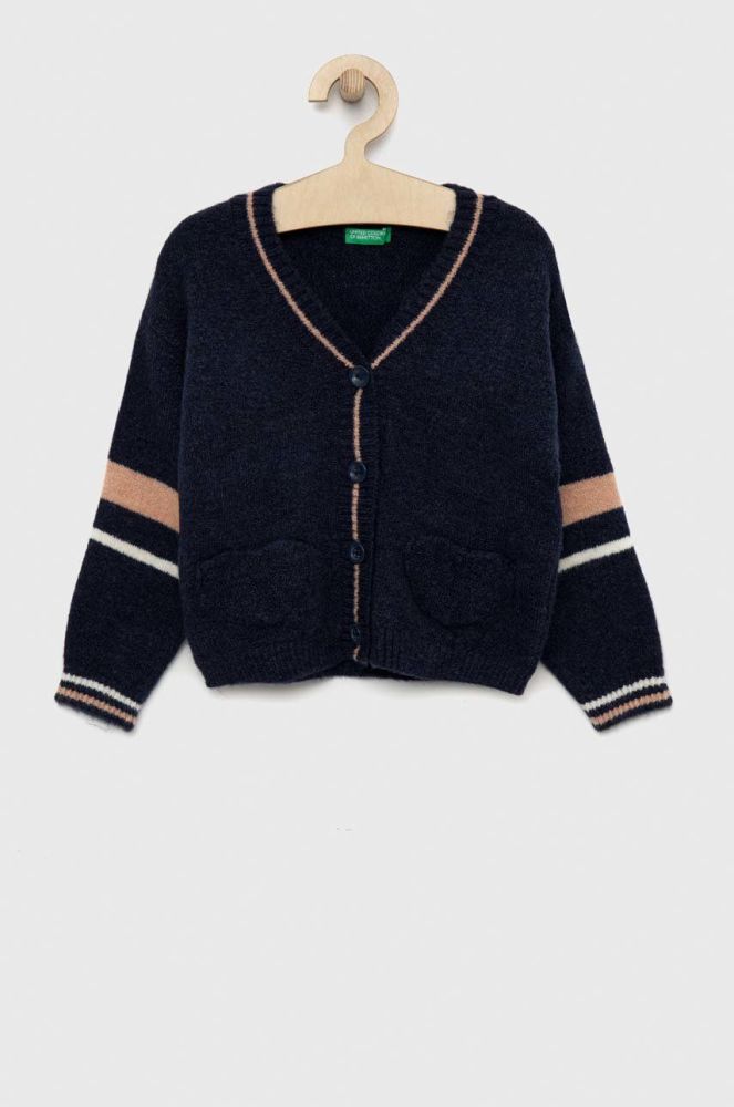 Дитячий кардиган United Colors of Benetton колір синій легкий (2793893)
