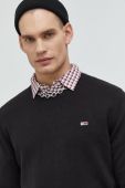 Бавовняний светер Tommy Jeans чоловічий колір чорний