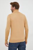 Светр з домішкою вовни Guess чоловічий колір бежевий легкий гольф (2666473)
