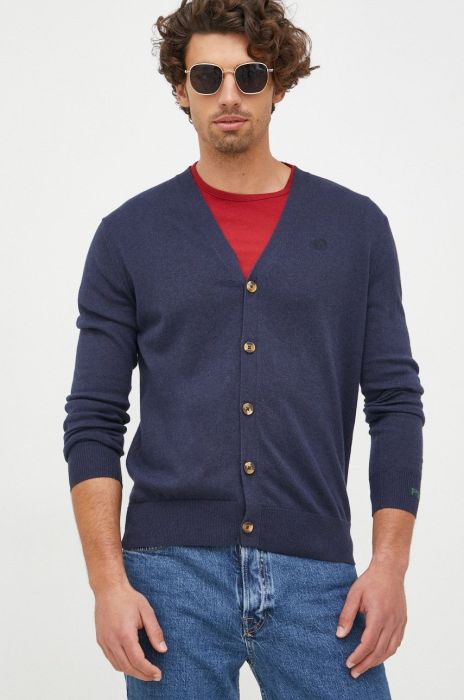 Кардиган з домішкою вовни Pepe Jeans чоловічий колір синій