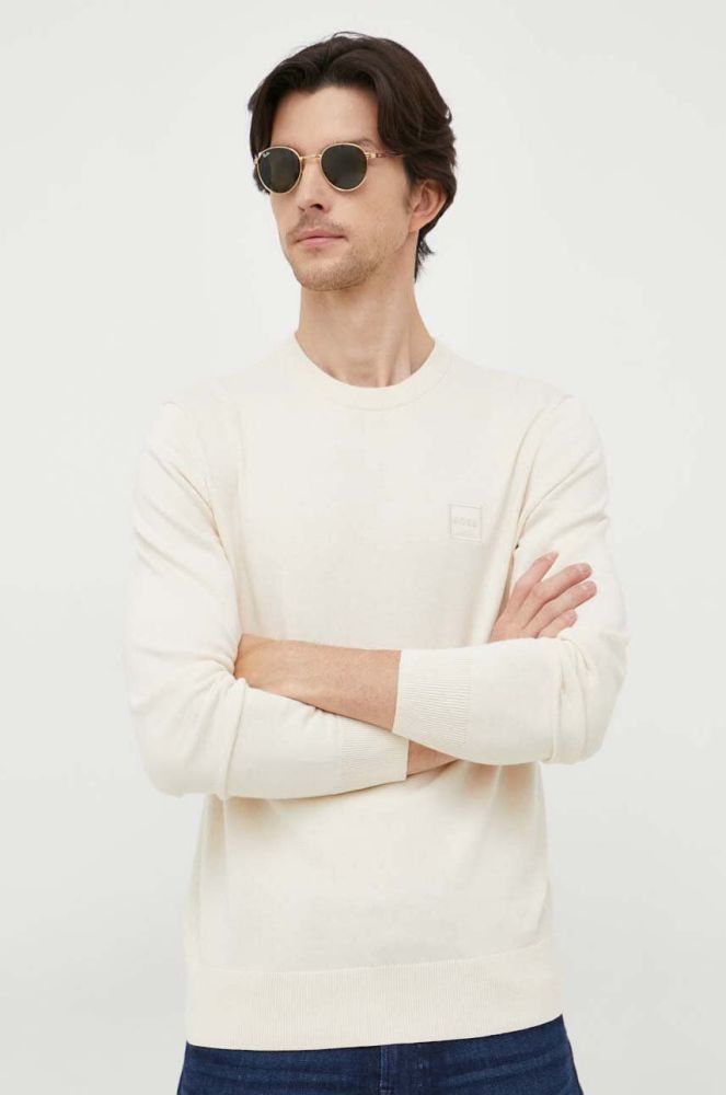 Светр з домішкою кашеміру BOSS BOSS CASUAL колір білий легкий