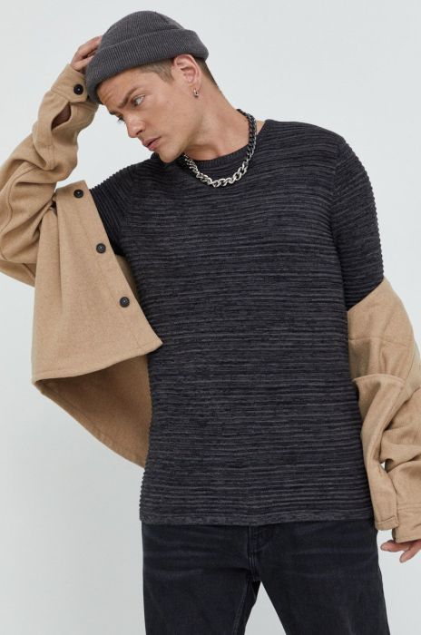 Светр Solid чоловічий колір сірий легкий (2666579)