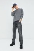 Бавовняний светер HUGO чоловічий колір сірий легкий (2772237)