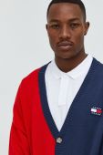 Бавовняний кардиган Tommy Jeans чоловічий колір барвистий