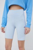 Шорти Tommy Hilfiger жіночі однотонні висока посадка колір блакитний (2421077)