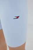 Шорти Tommy Hilfiger жіночі однотонні висока посадка колір блакитний (2421077)