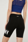 Шорти Dkny жіночі колір чорний з аплікацією висока посадка (2553214)