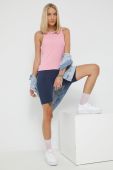 Шорти Tommy Jeans жіночі колір синій однотонні висока посадка (2507095)