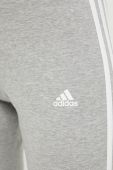 Шорти adidas жіночі колір сірий з аплікацією середня посадка
