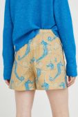 Шорти Samsoe Samsoe жіночі колір бежевий візерунок висока посадка