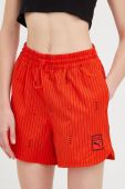 Шорти для тренувань Puma X Vogue жіночі колір червоний візерунок висока посадка 534693-95
